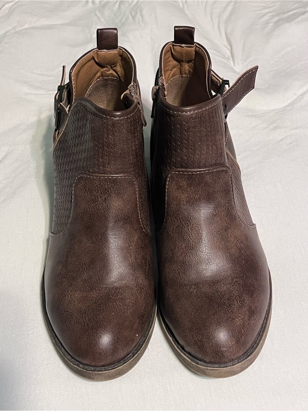 Pop Women's Brown Ankle Booties with Side Buckle